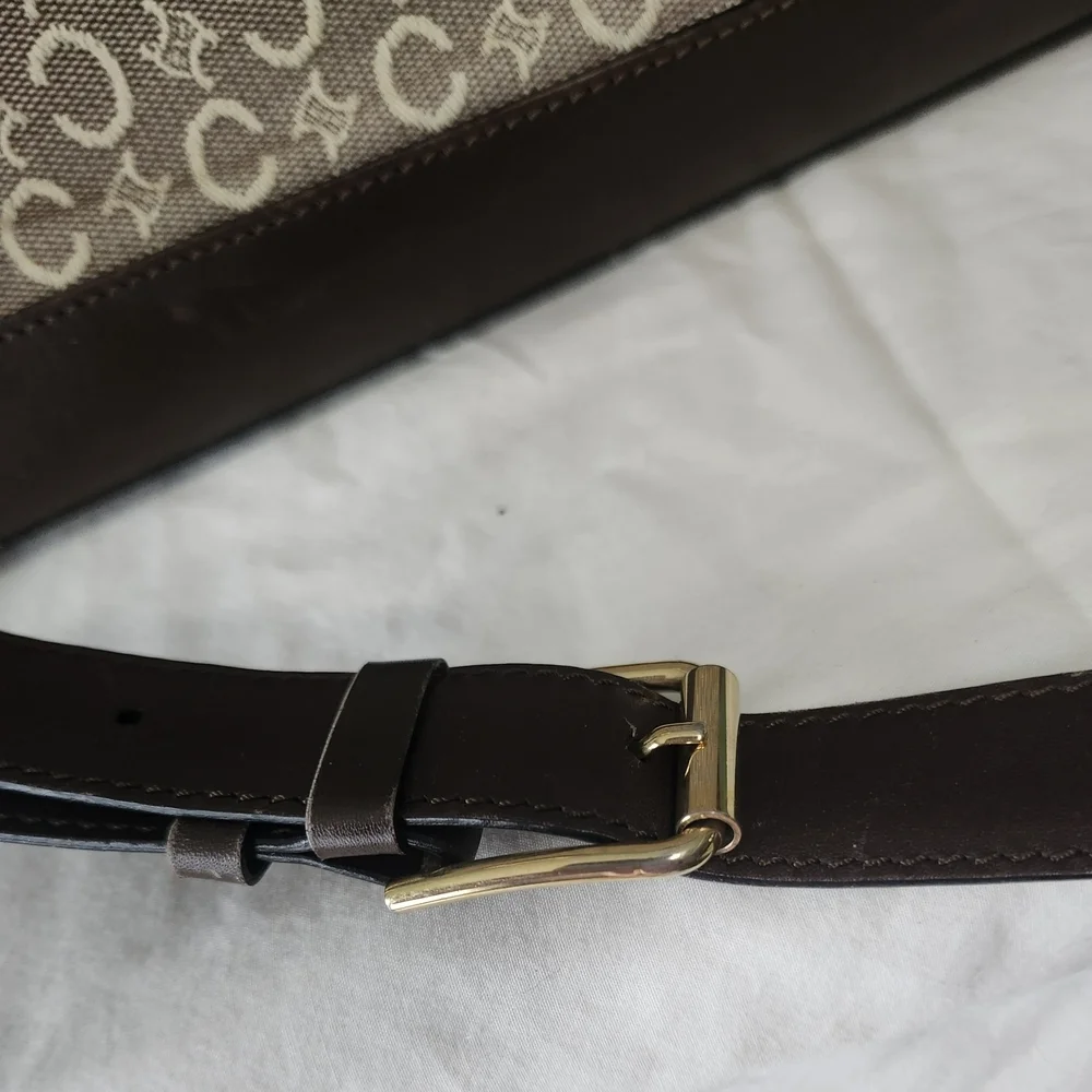 Vintage CELINE Brown and Cream Crossbody Bag